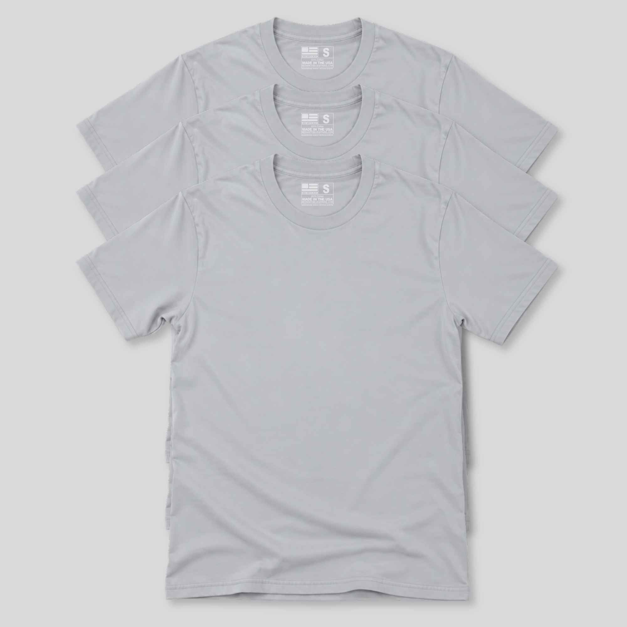 3 Pack Gravel 100 Cotton Blank Made USA T Shirts