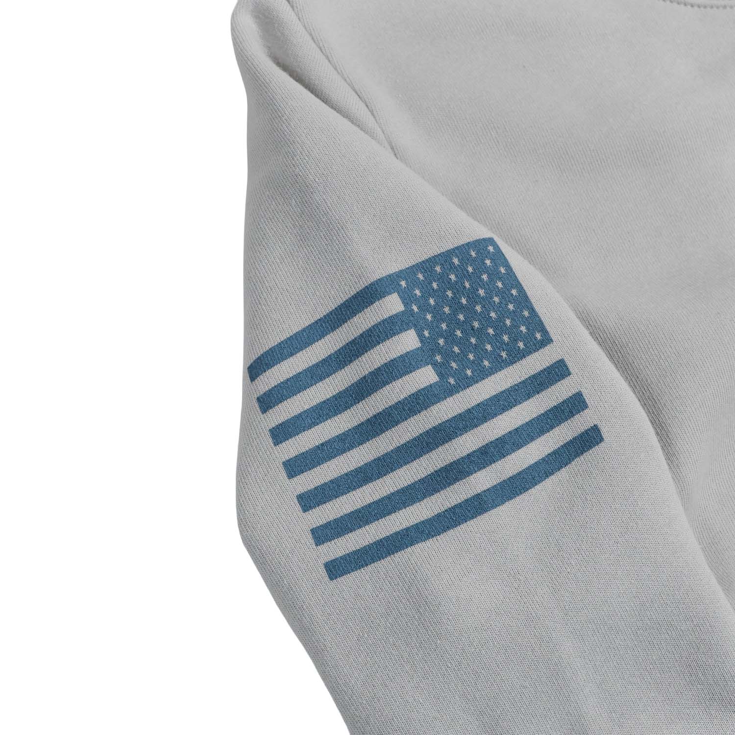 crew neck sleeve american flag