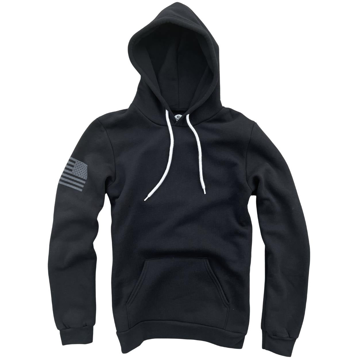 Made in USA Everyday Patriotic Flag Hoodie Black