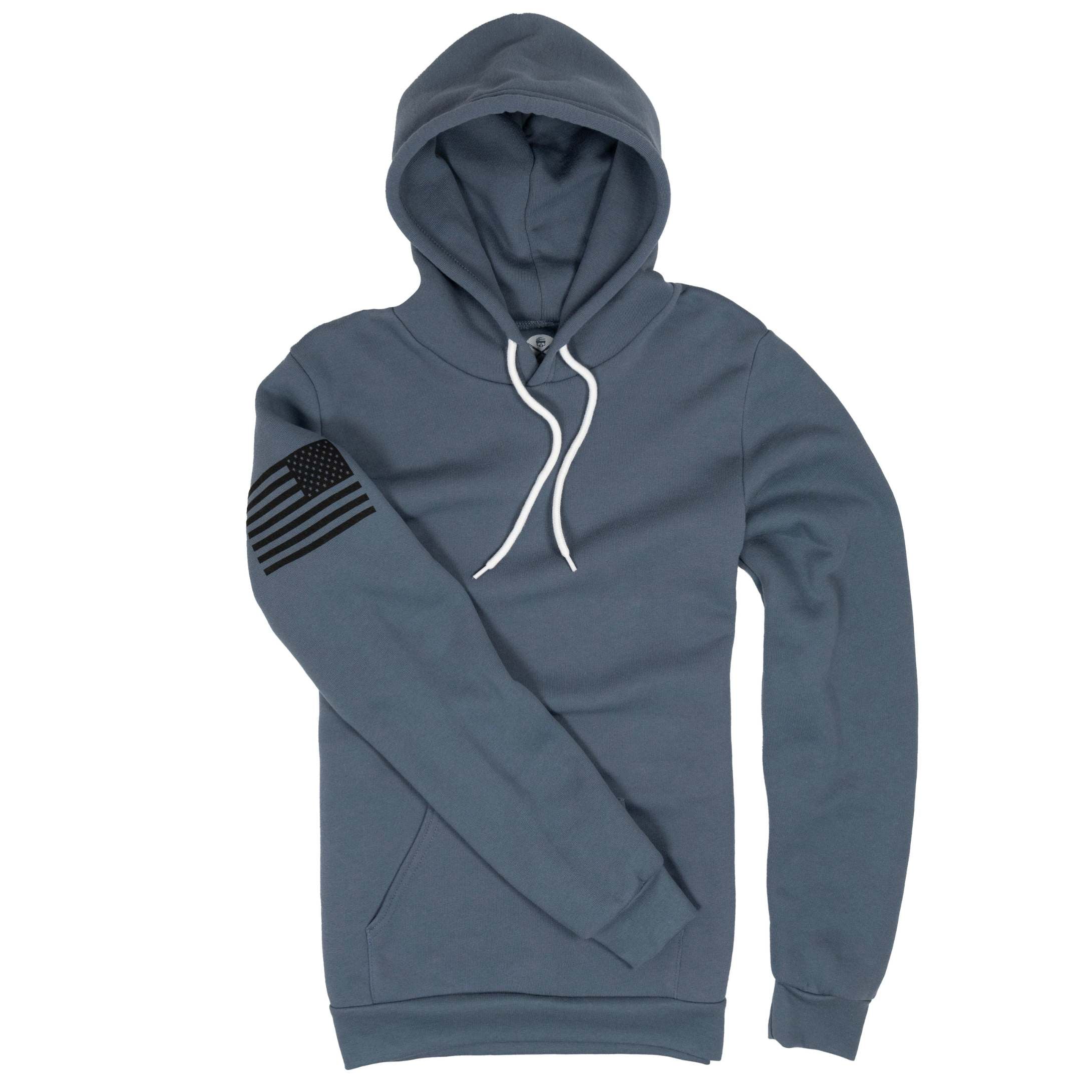 Made in USA Everyday Patriotic Flag Hoodie Sea Blue