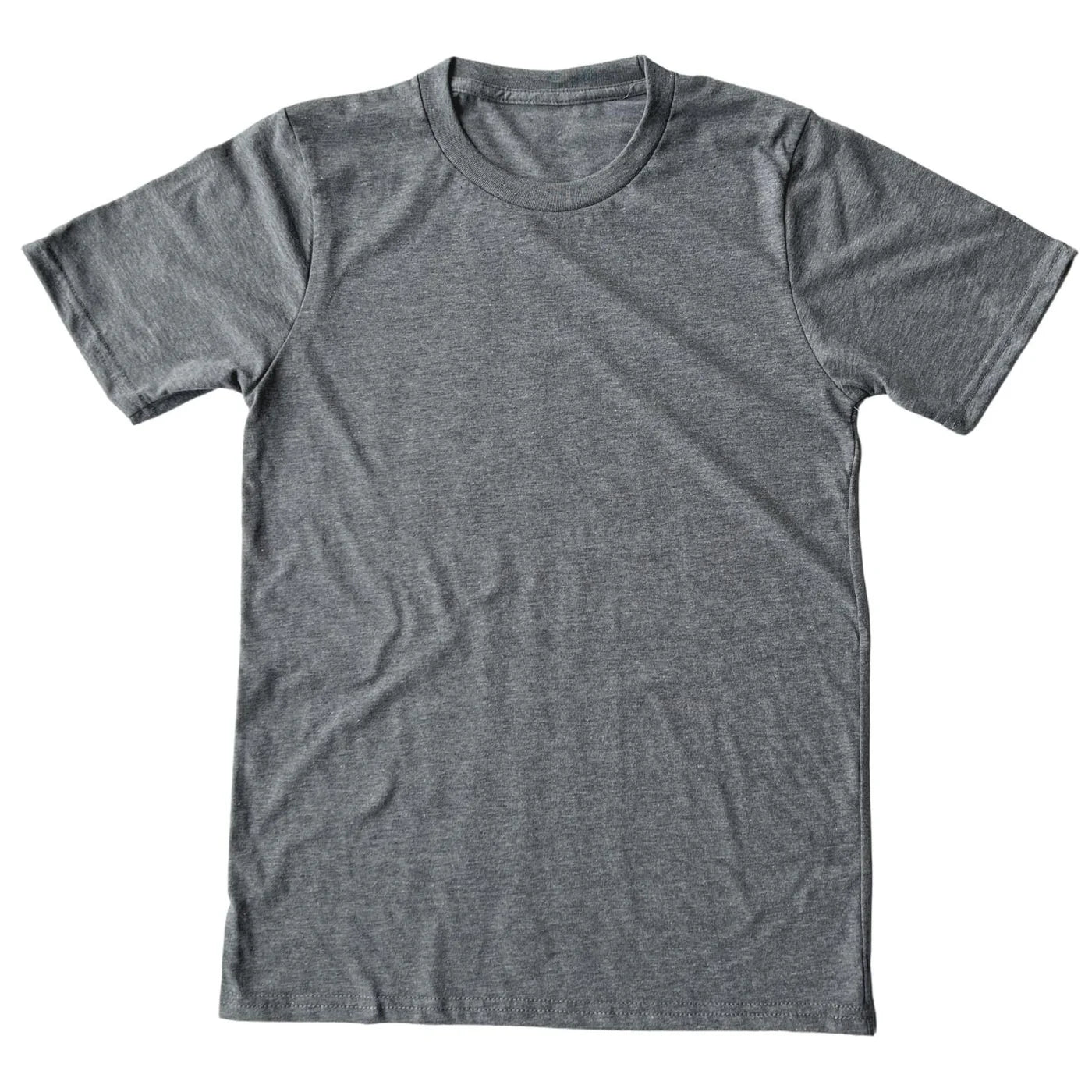 Gray American Made basic t-shirt on a white background
