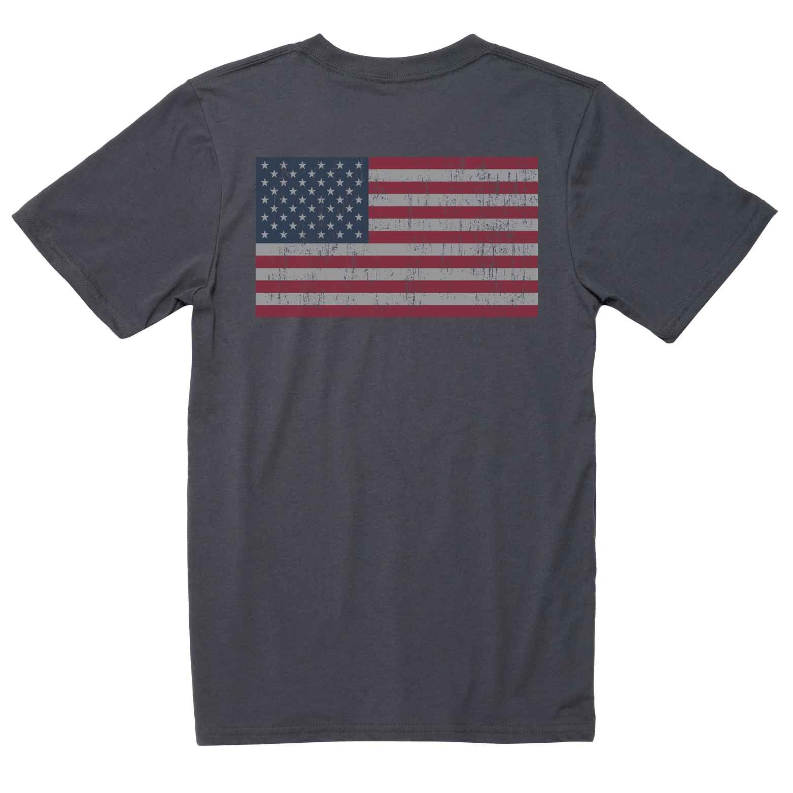 American Flag T-Shirt in Charcoal Dark Gray| Made in USA