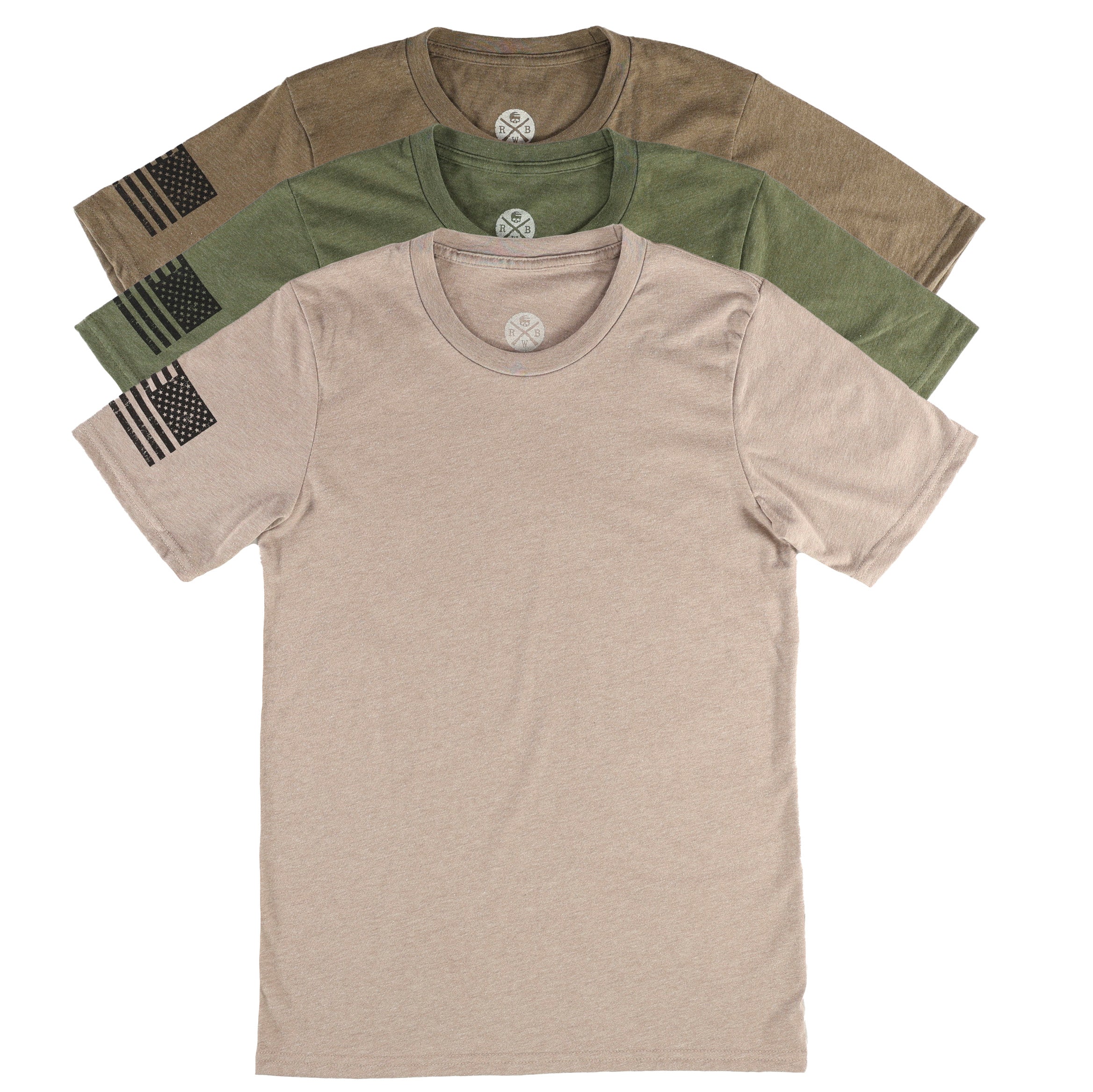 Everyday Patriotic American Flag on Sleeve T-Shirt 3-Pack | Made in USA