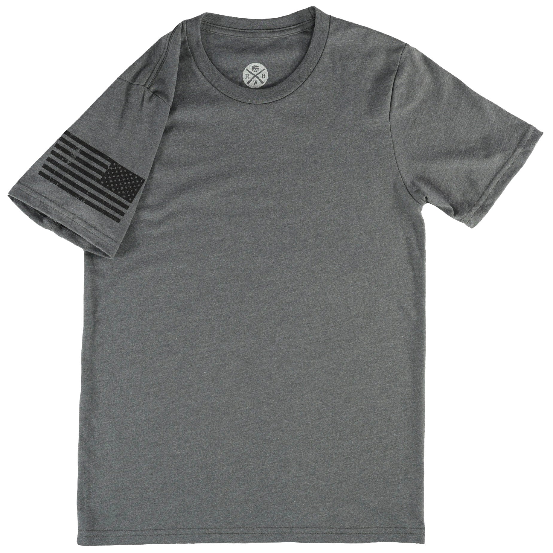 Everyday Patriotic Flag on Sleeve T-Shirt Gray 3-Pack | Made in USA heather asphalt