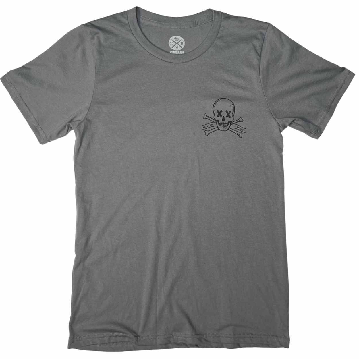 Men's Nobody Is Coming to Save You T-Shirt / Made in USA front rock gray