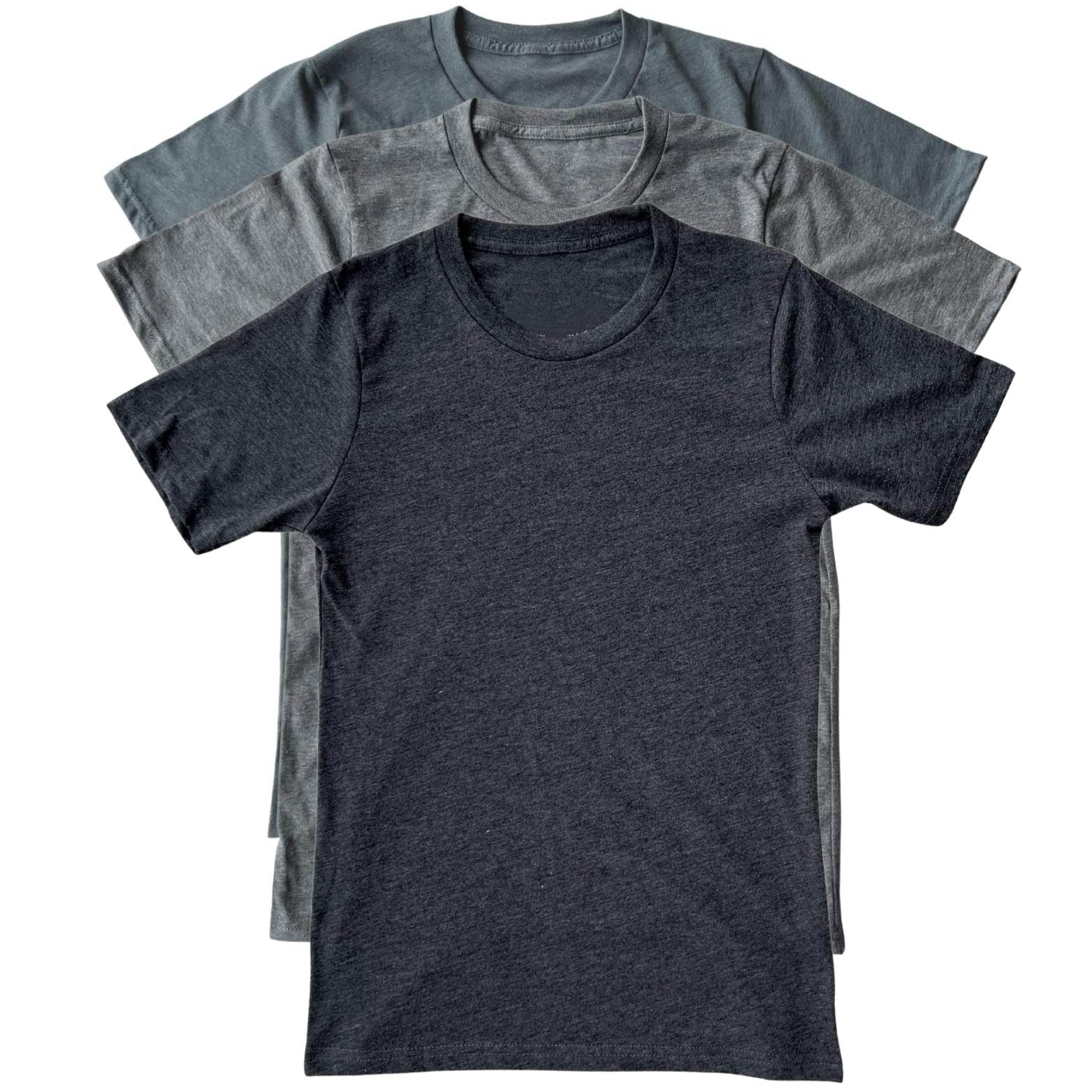 Basic Blank T-Shirt Shades of Gray 3-Pack | Made in USA