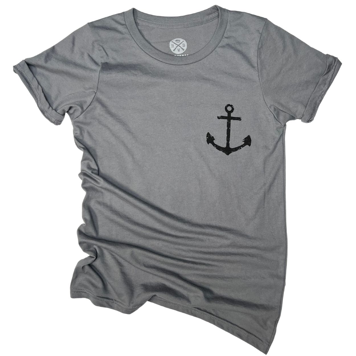 Women's Strength Through Storms T-Shirt / Made in USA / Front (Rock Gray)