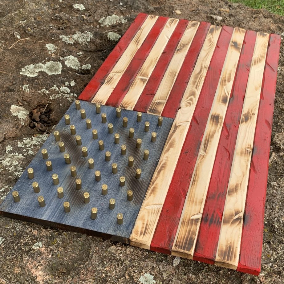 Hand Crafted Wooden Patriotic American Flag , Freedom