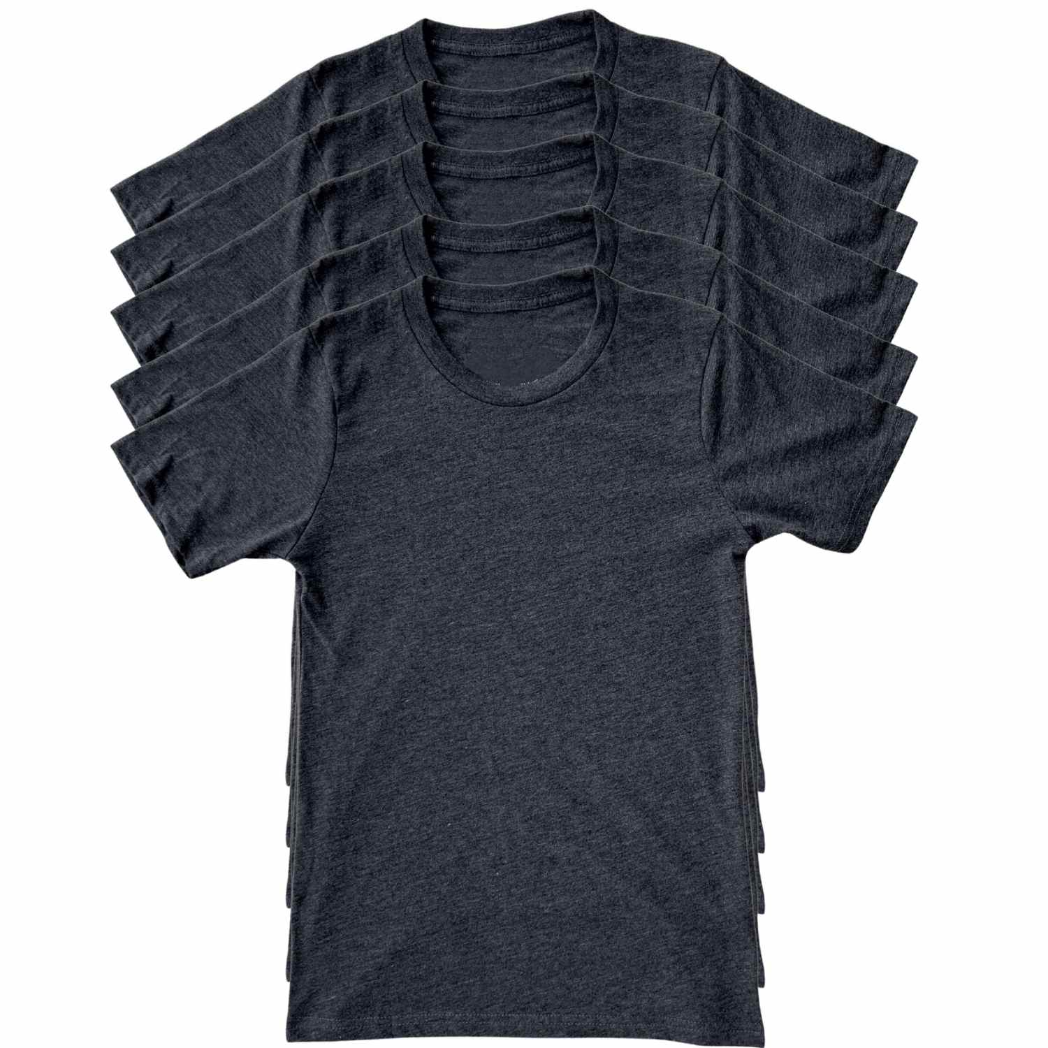 Made In USA Everyday T-Shirt | 5 Pack Heather Black