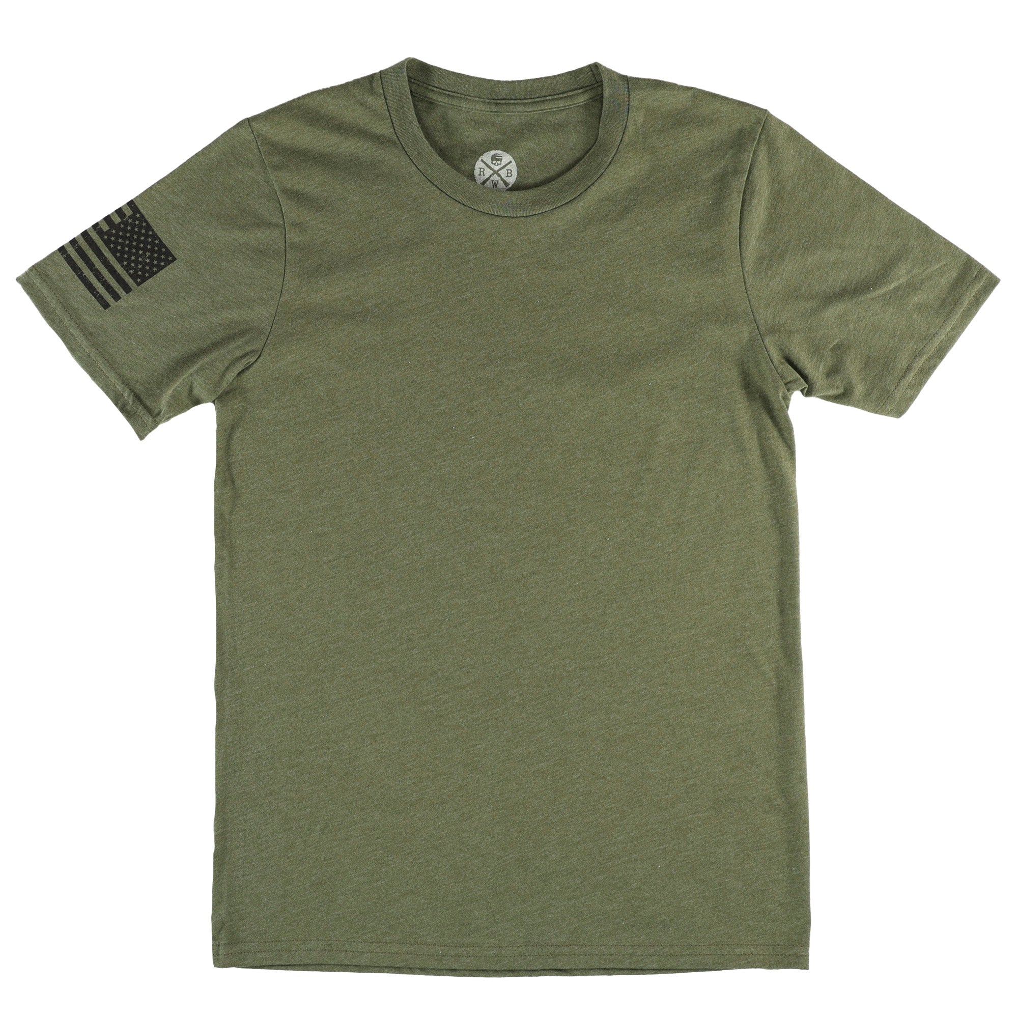 Everyday Patriotic American Flag on Sleeve T-Shirt  | Made in USA  Army