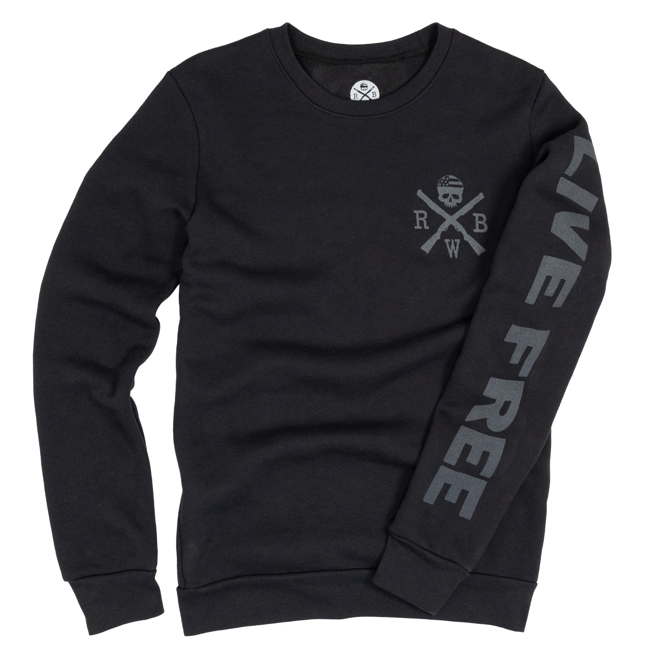 Women's Patriotic Live Free crewneck |Made in USA (black)