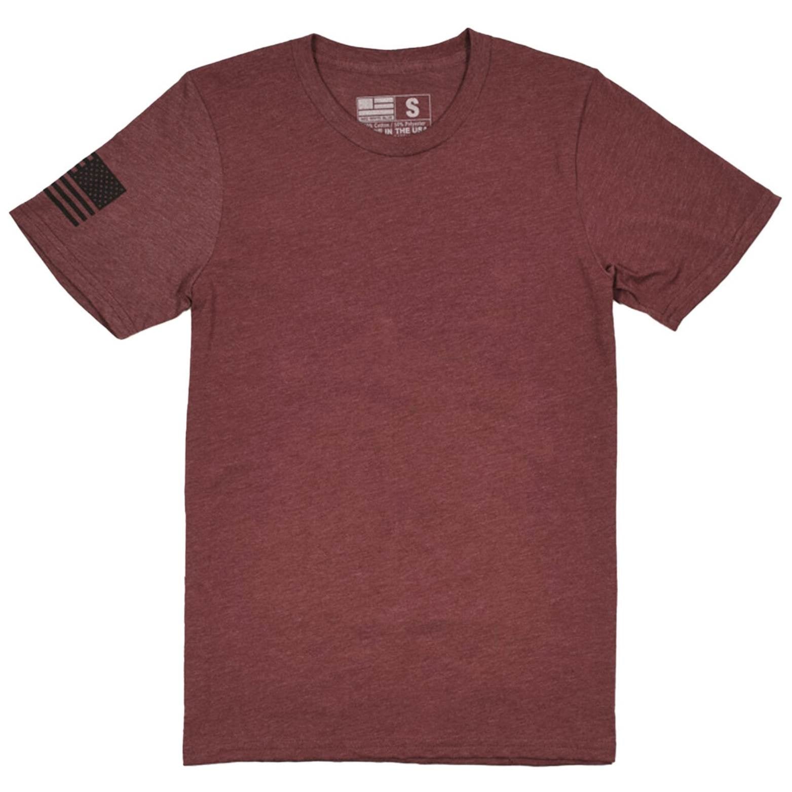 Everyday Patriotic American Flag on Sleeve T-Shirt  | Made in USA  Brick