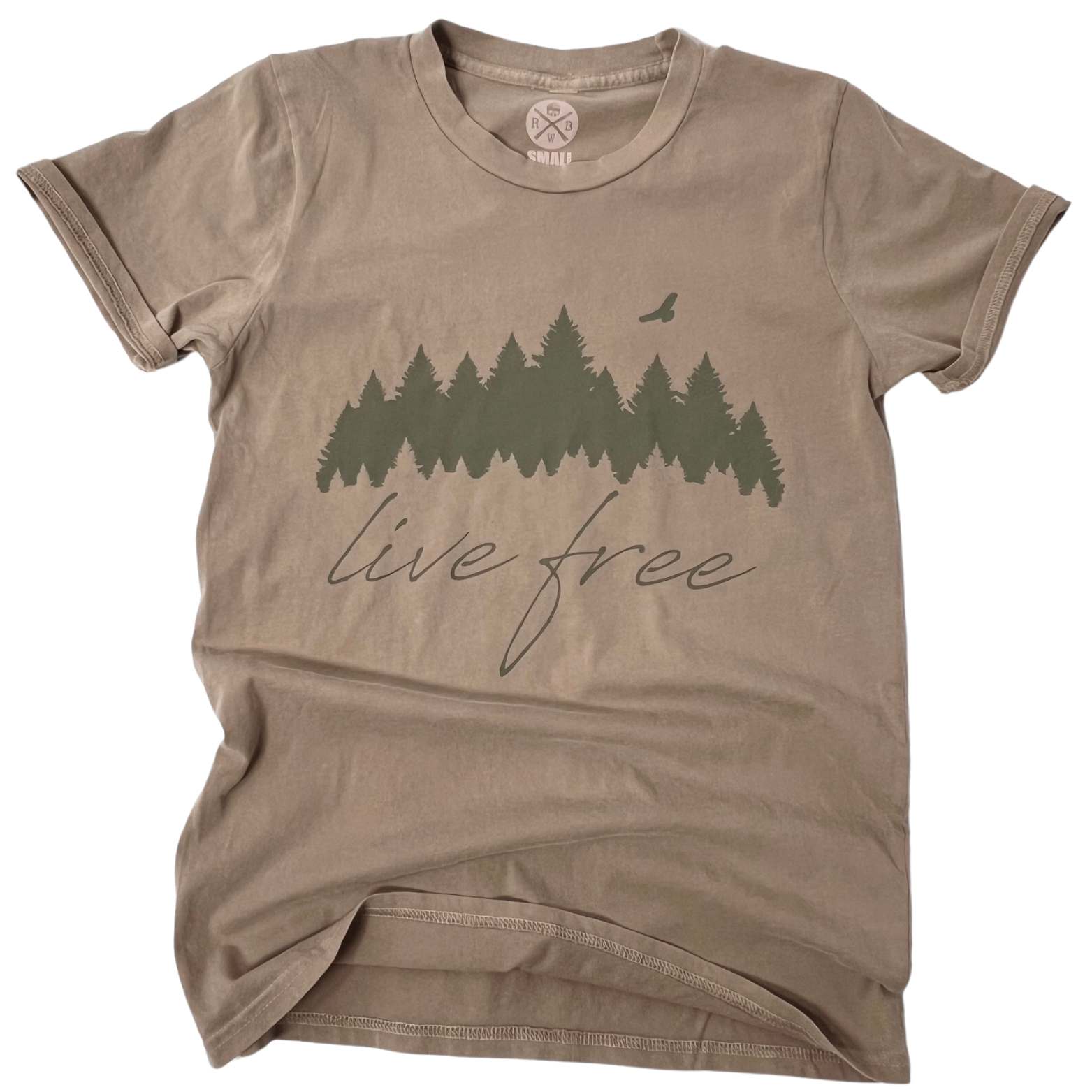 Women's American Made Wild & Live Free T-Shirt | Made in USA  (Sand)