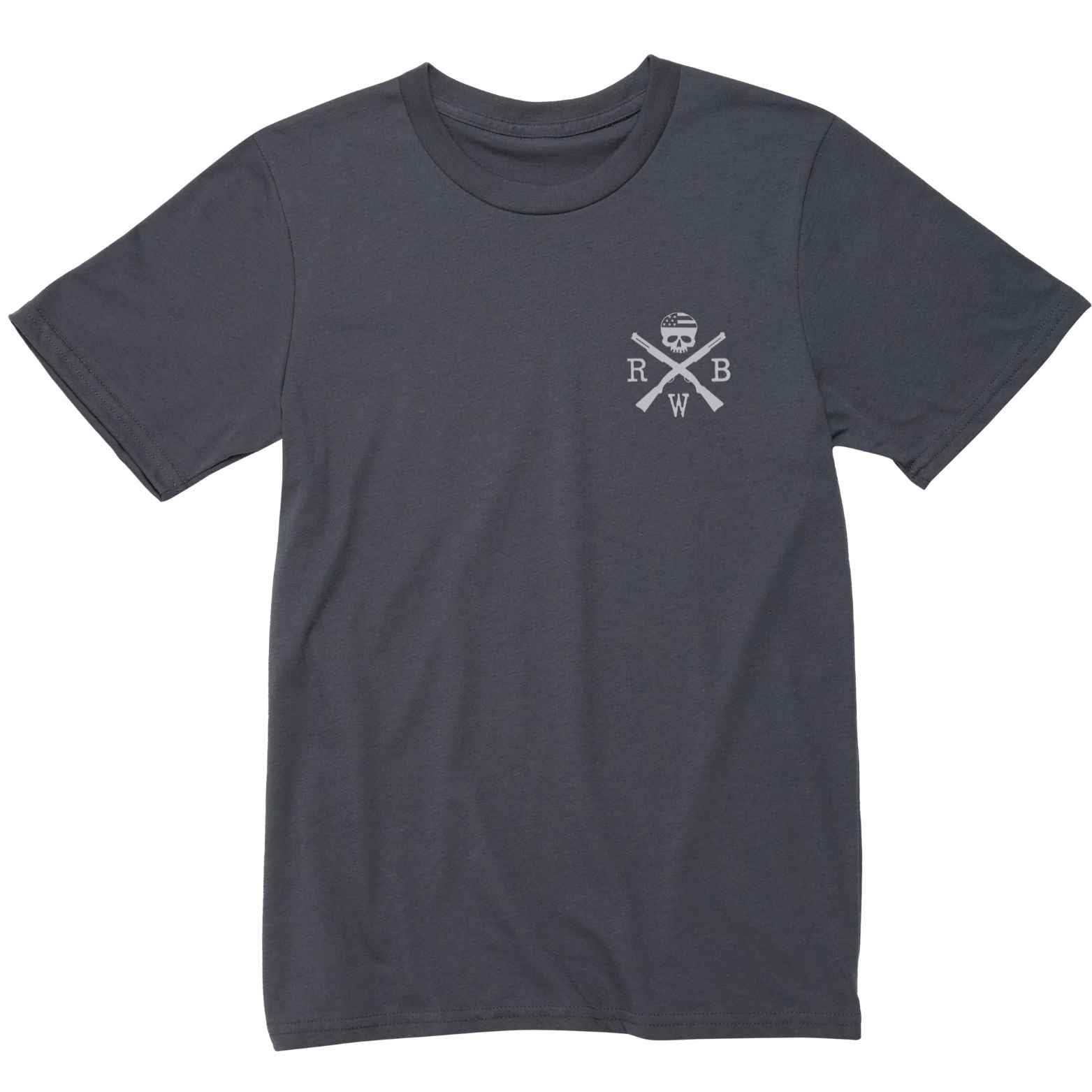 American Flag T-Shirt in Charcoal Dark Gray| Made in USA