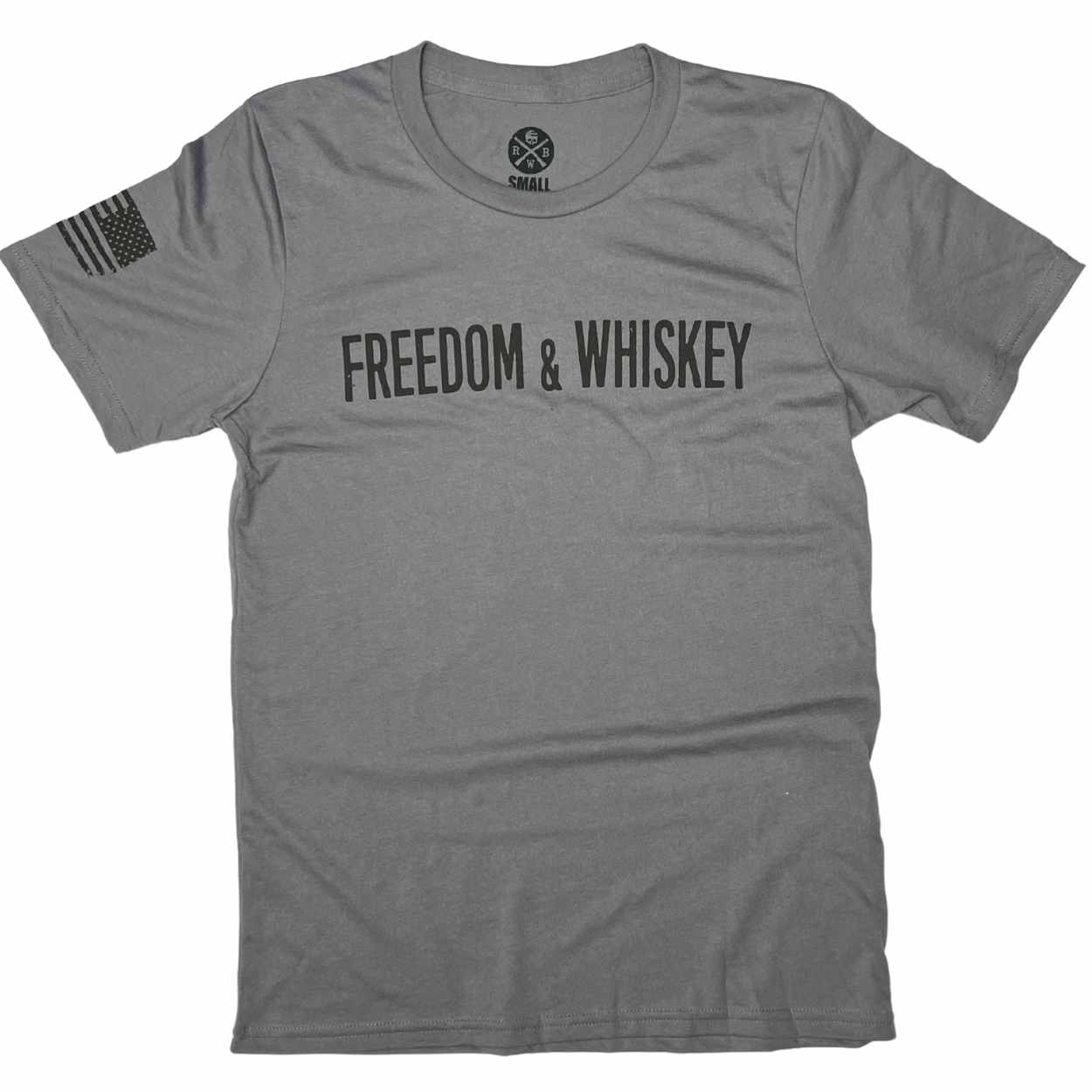 Men's Freedom & Whiskey Patriotic American T-Shirt - ROCK / Made in USA