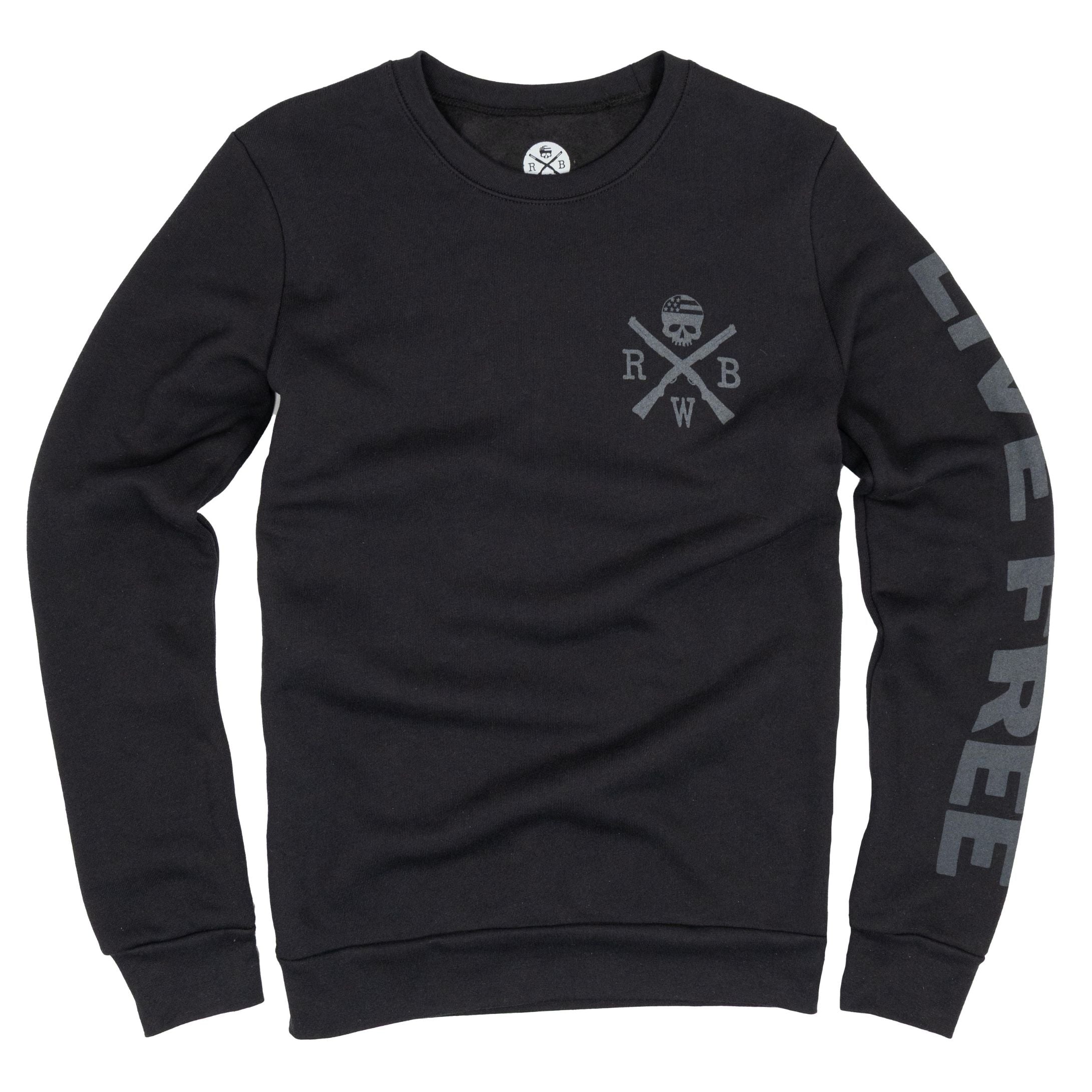 Women's Patriotic Live Free crewneck |Made in USA (black)