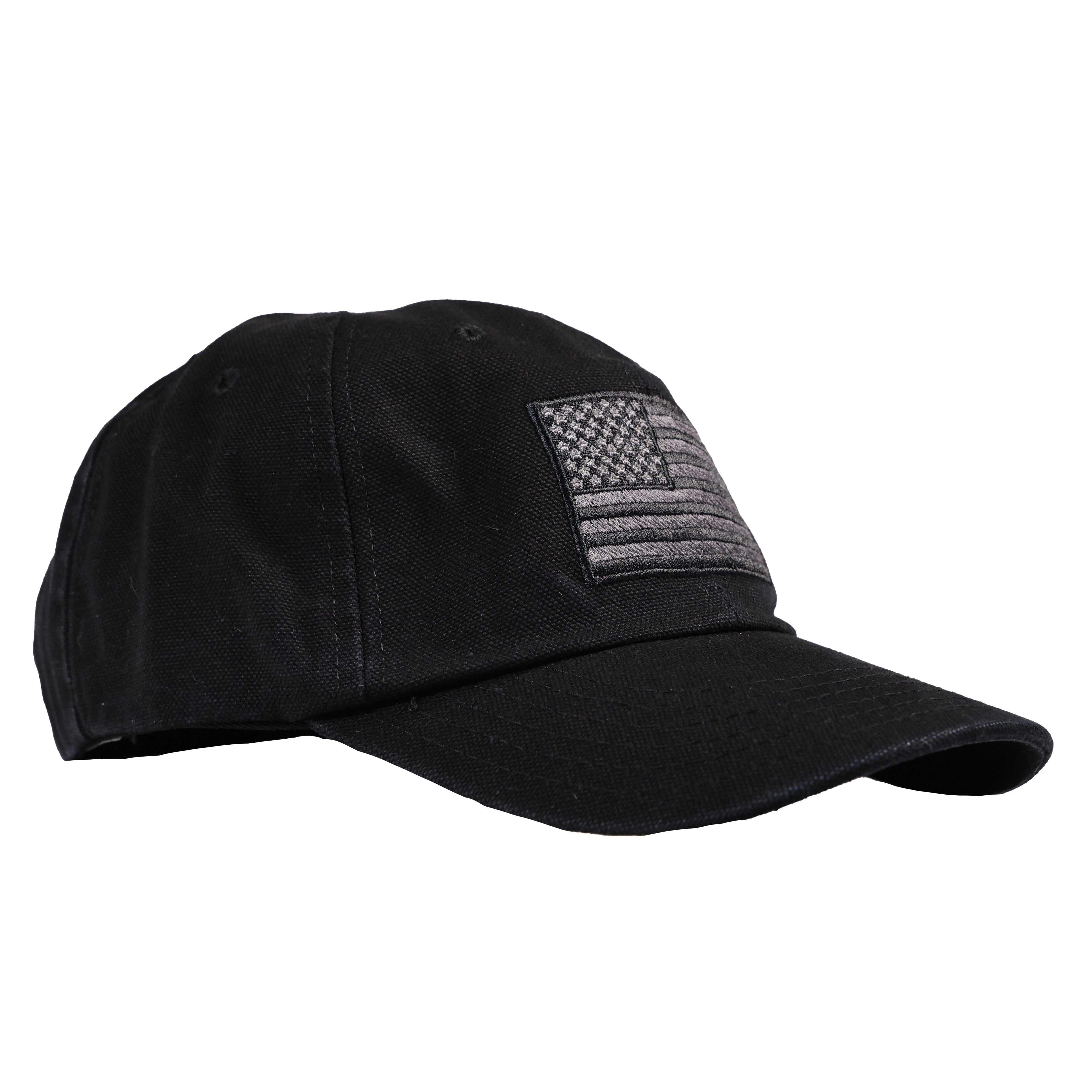 Patriotic Flag on a Heavyweight Ranch Hat/ Red White Blue Apparel Made in USA (Black)