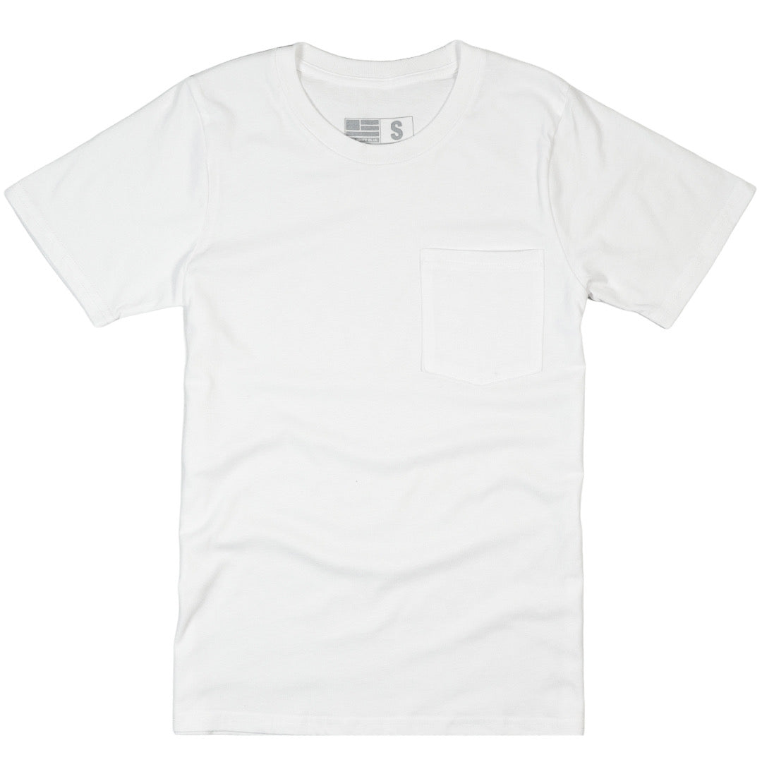Made In USA White Pocket Tee
