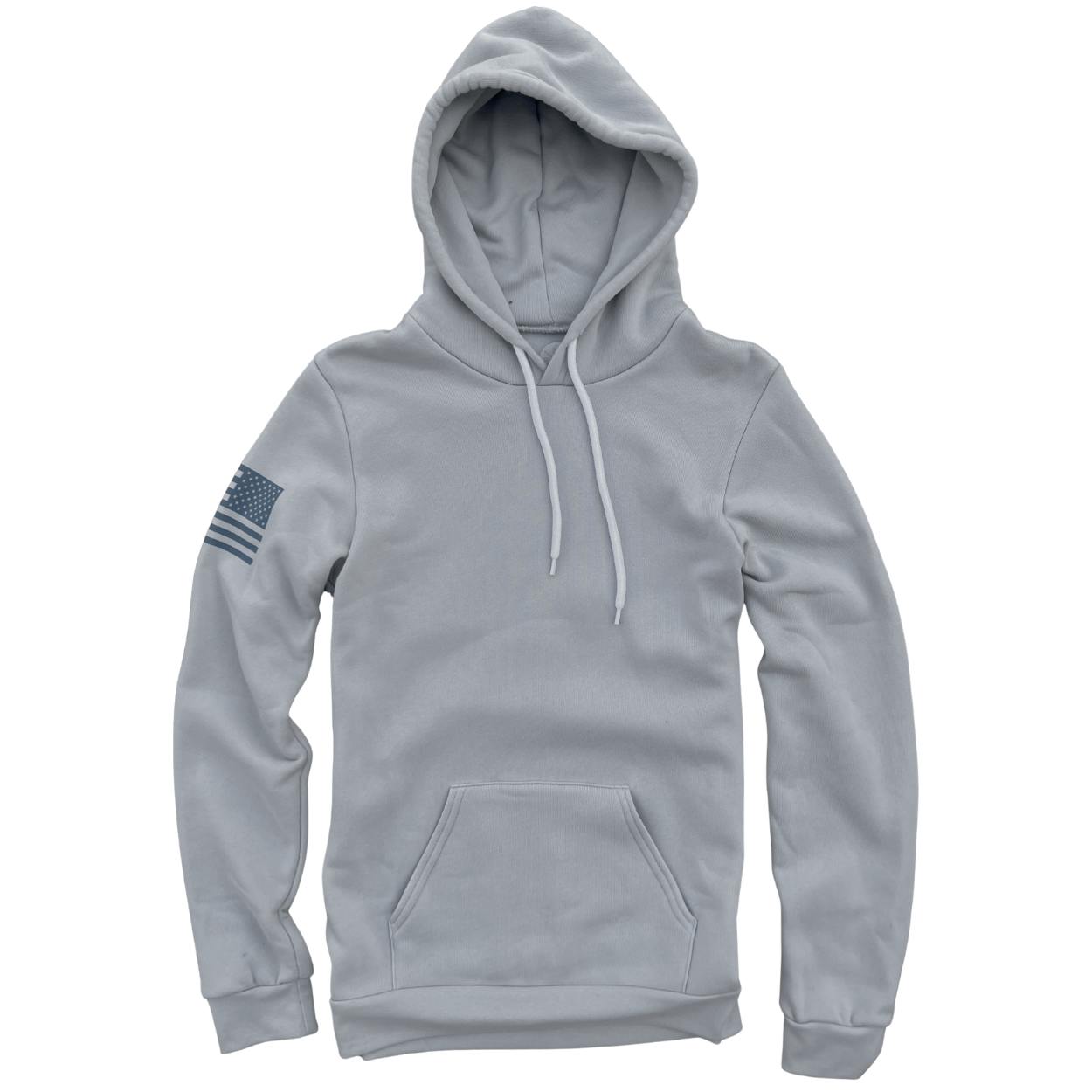 Made in USA Everyday Patriotic Flag Hoodie  Gravel