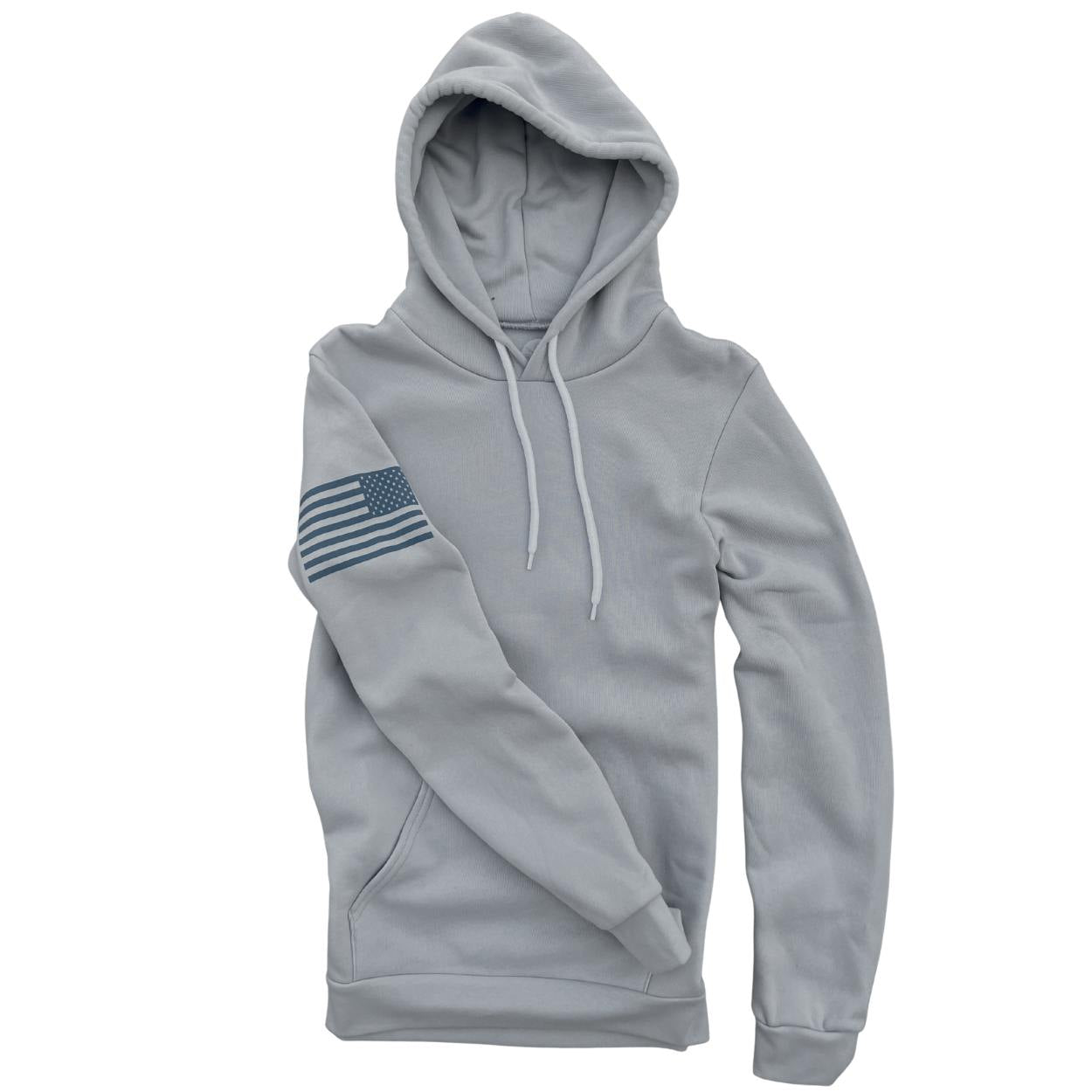 Made in USA Everyday Patriotic Flag Hoodie  Gravel