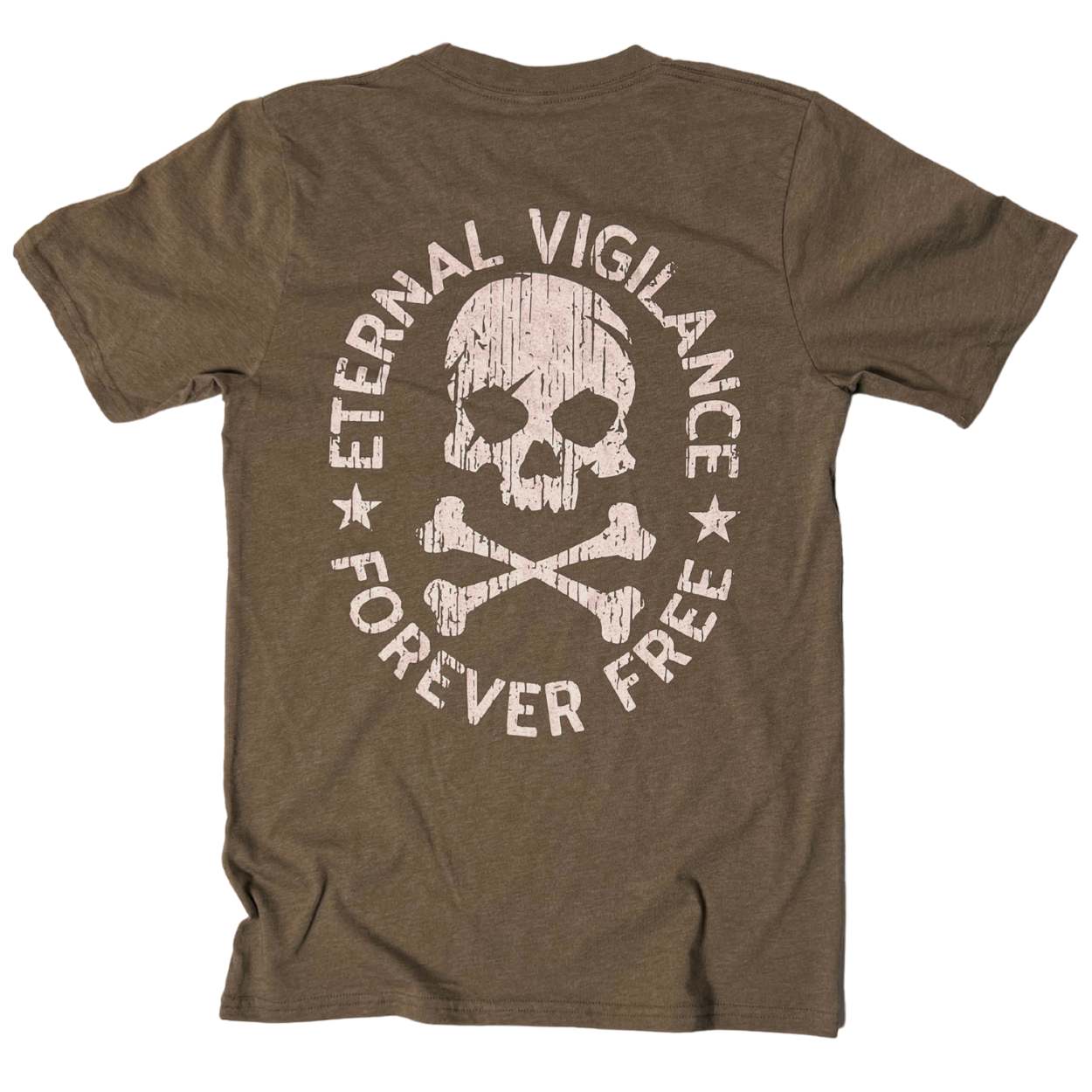 Eternal Vigilance - Forever Free T-Shirt Back Coffee