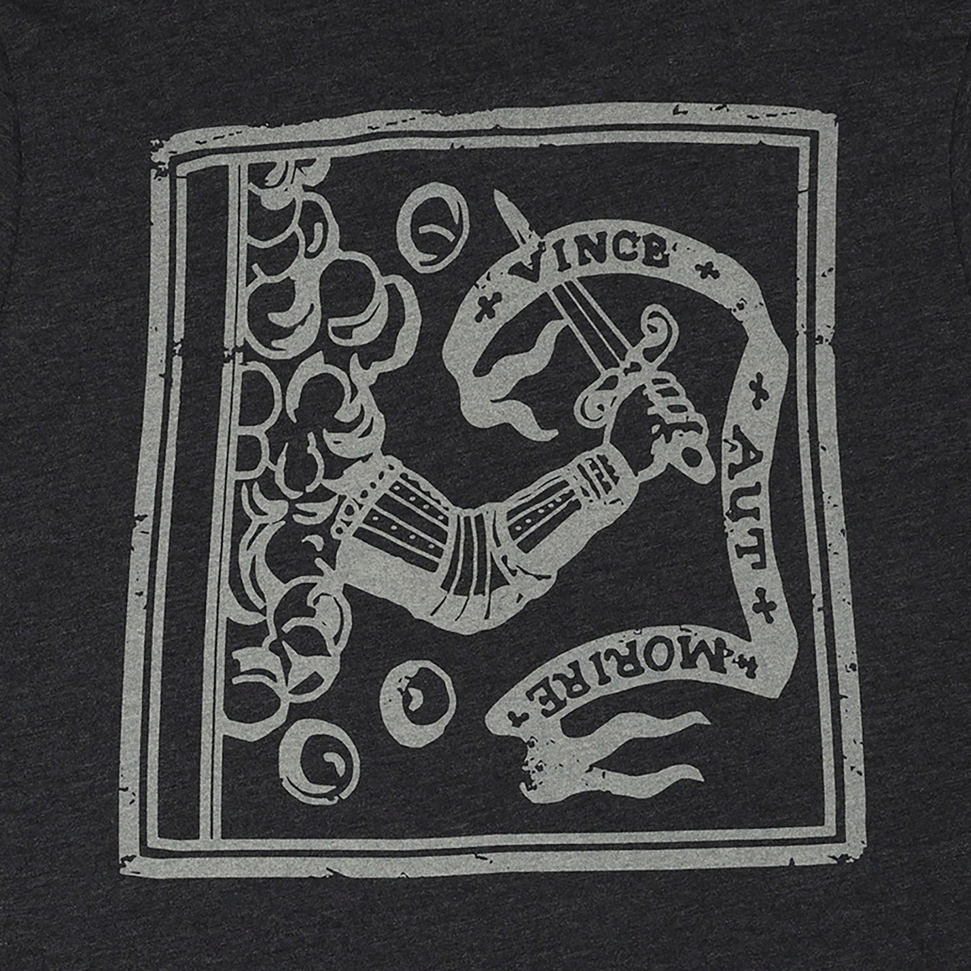 Men's Bedford Flag Conquer or Die Tri-Blend T-Shirt (Heather Black)