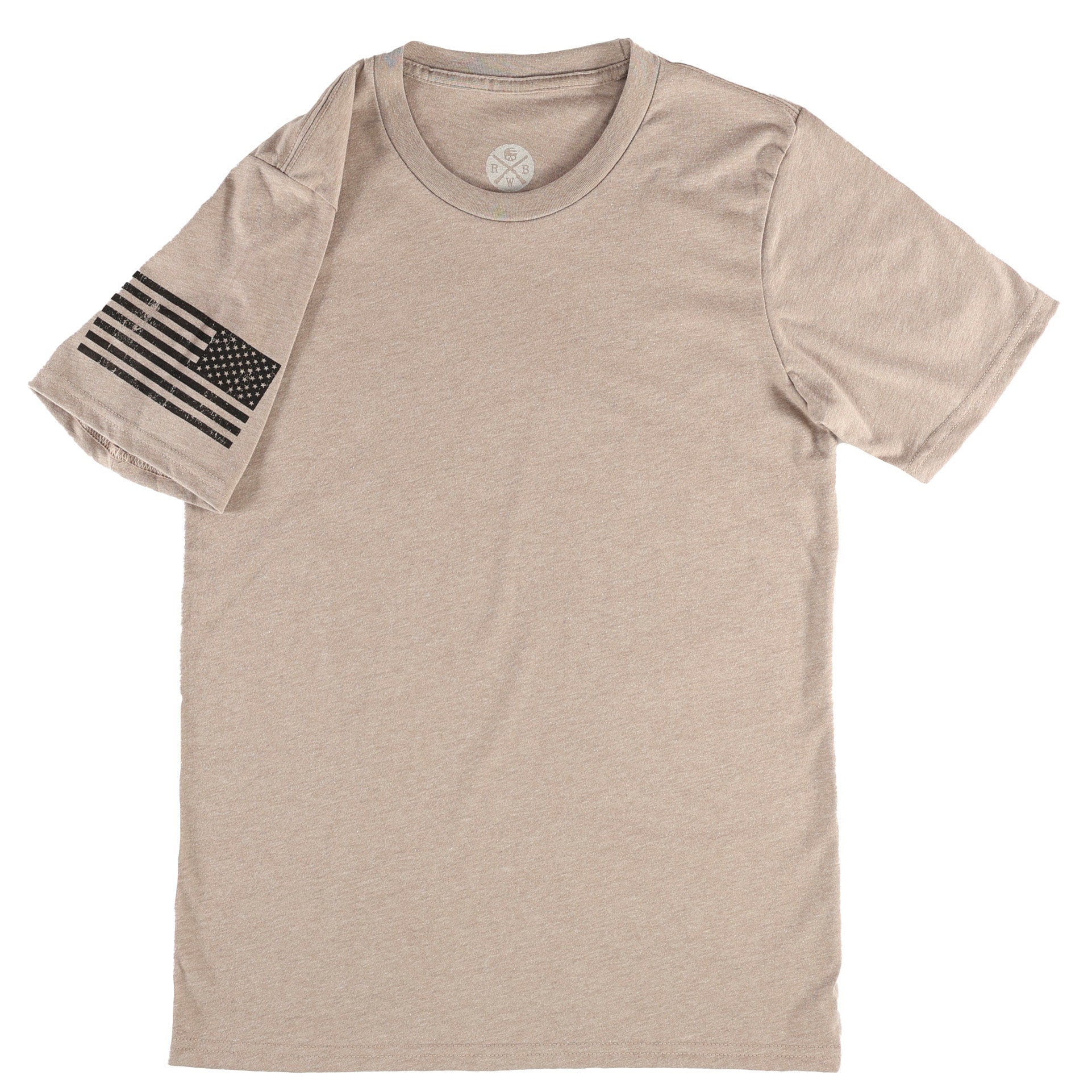 Everyday Patriotic American Flag on Sleeve T-Shirt 3-Pack | Made in USA Coyote