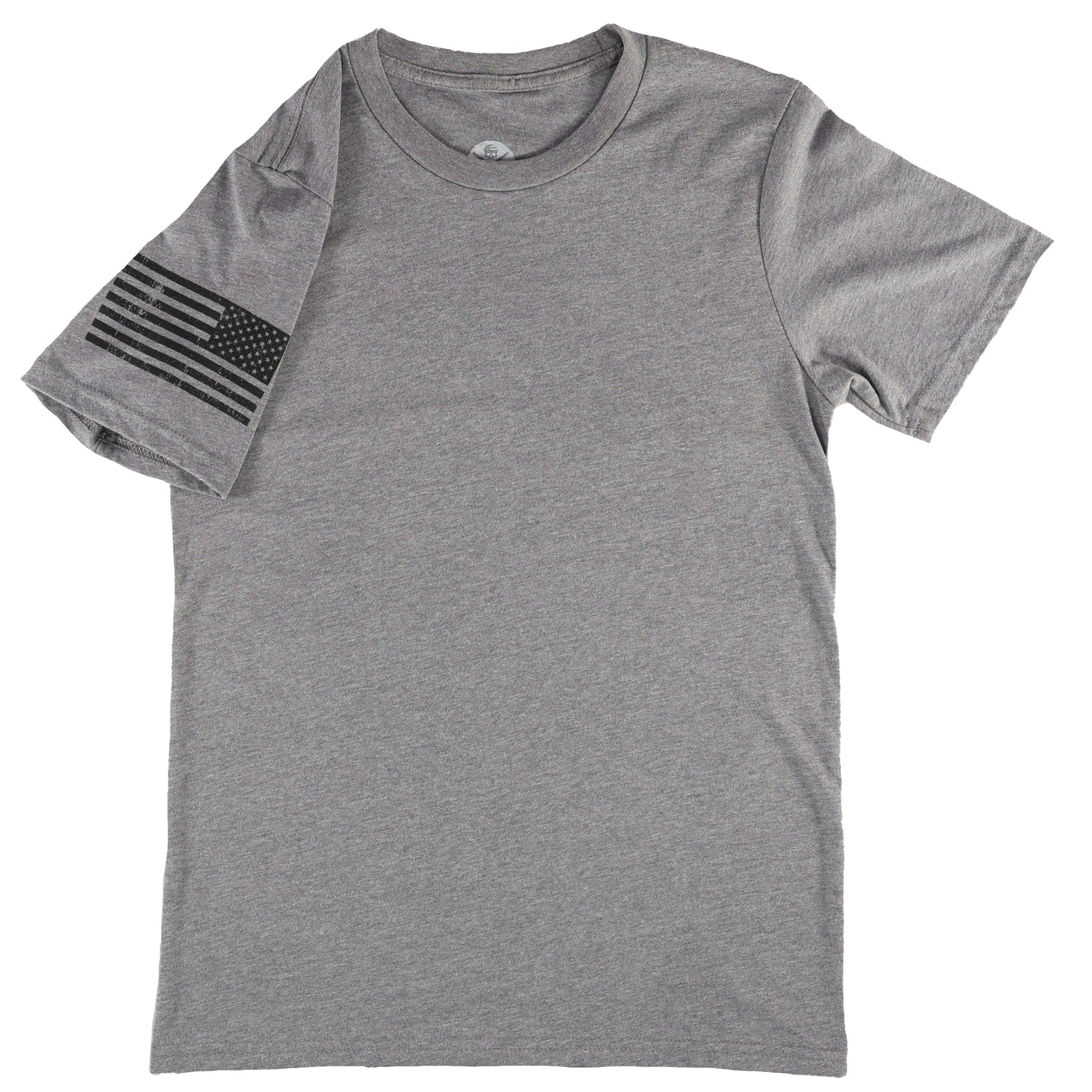 Everyday Patriotic Flag on Sleeve T-Shirt Gray 3-Pack | Made in USA heather gray