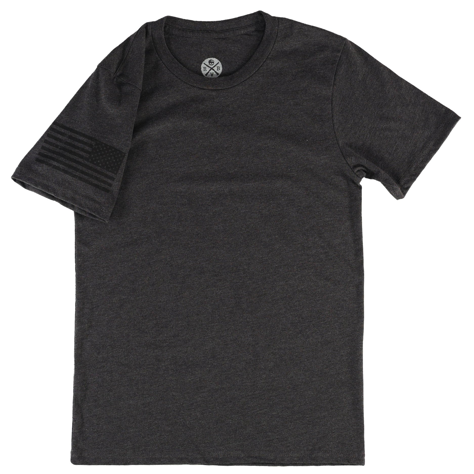 Everyday Patriotic Flag on Sleeve T-Shirt Gray 3-Pack | Made in USA heather black