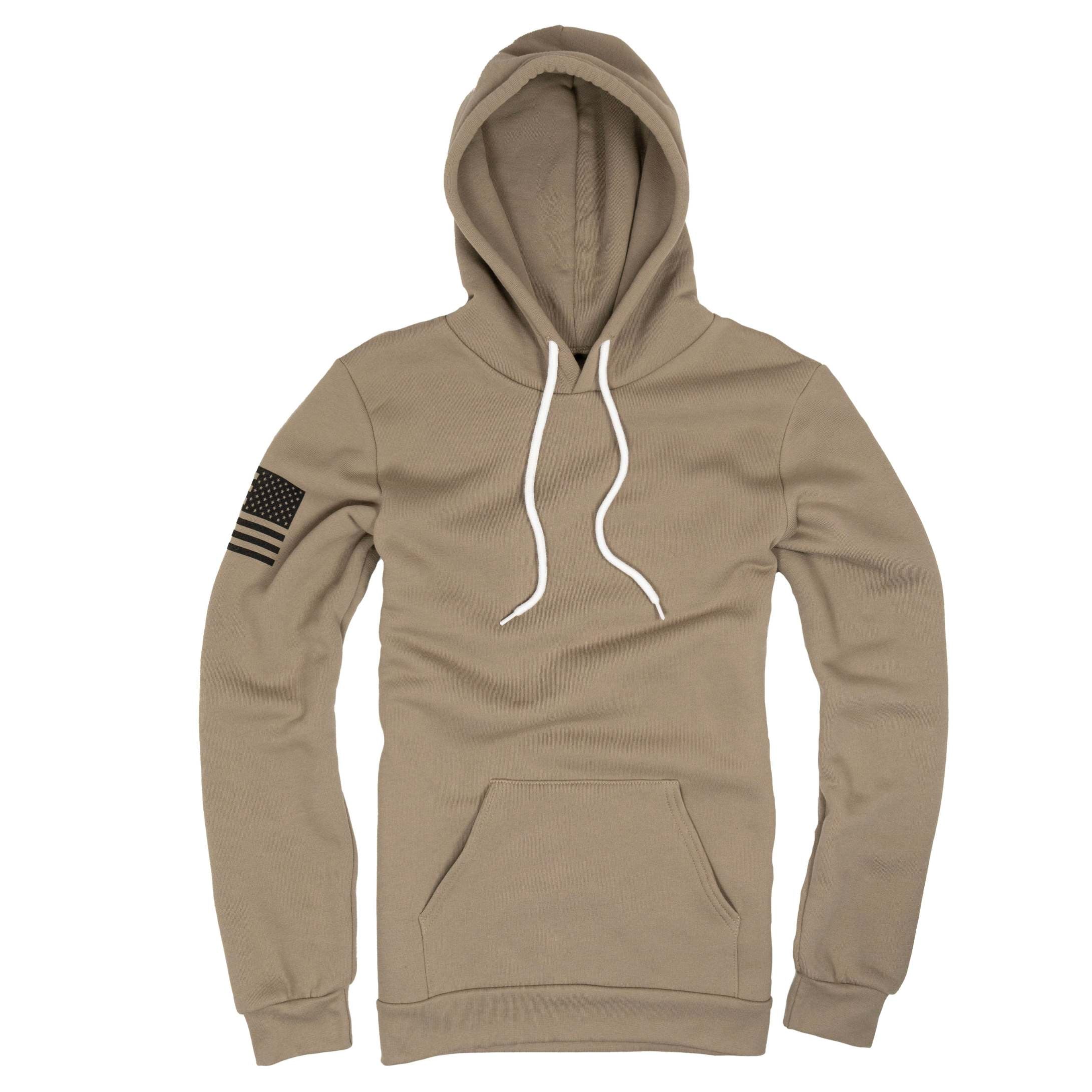 Made in USA Everyday Patriotic Flag Hoodie  Walnut tan coyote 