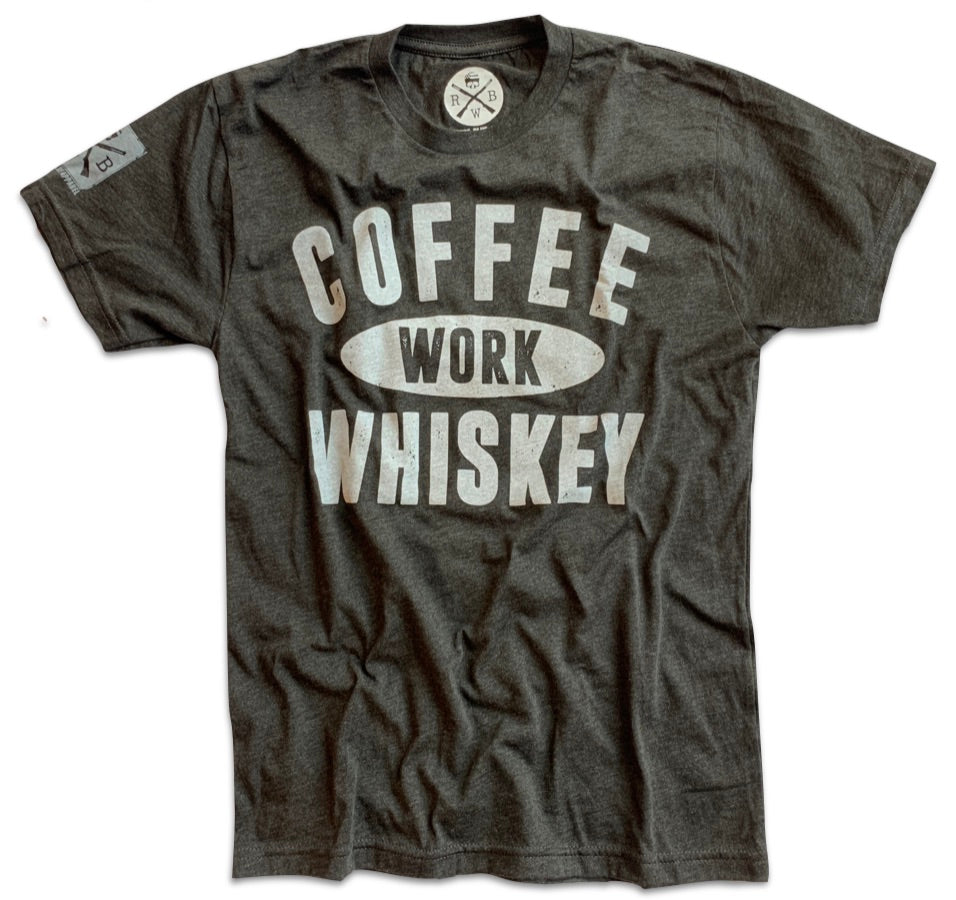 Men's Coffee Work Whiskey Black T-Shirt | Made in the USA