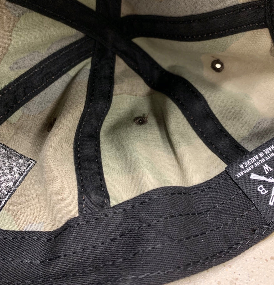 American Flag Vintage Washed Full Fabric Camoflauge Range Hat  Inside