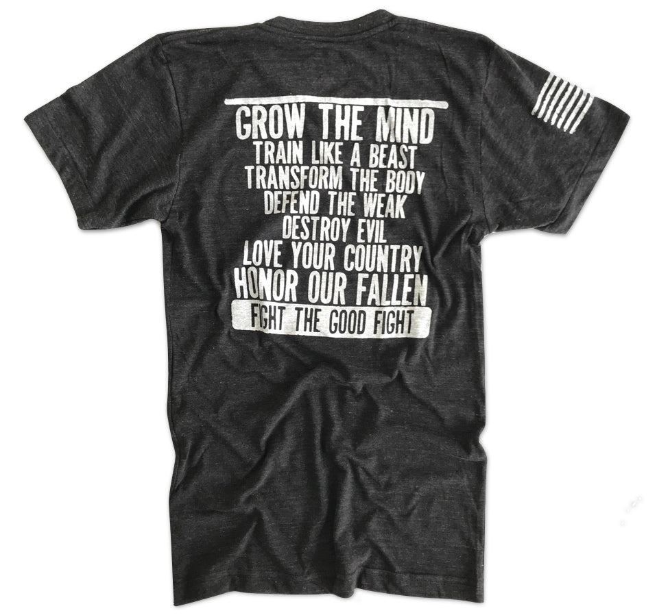Men's What I Stand For Tri-Blend T-Shirt (Heather Black) - Made in USA
